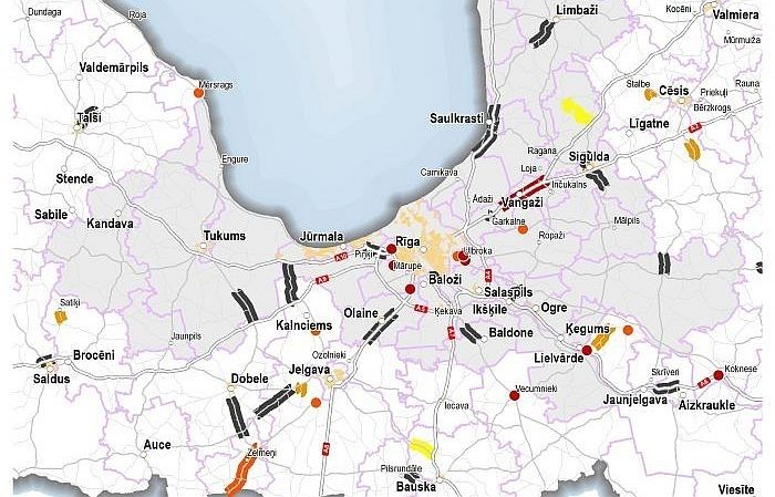 Rīgas plānošanas reģionā remontdarbi šogad plānoti uz vairāk nekā 20 valsts autoceļu posmiem