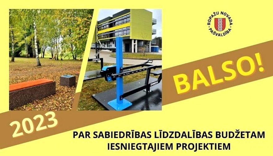 Ropažu iedzīvotājiem ir iespēja nobalsot par 12 sabiedrības līdzdalības budžeta projektiem