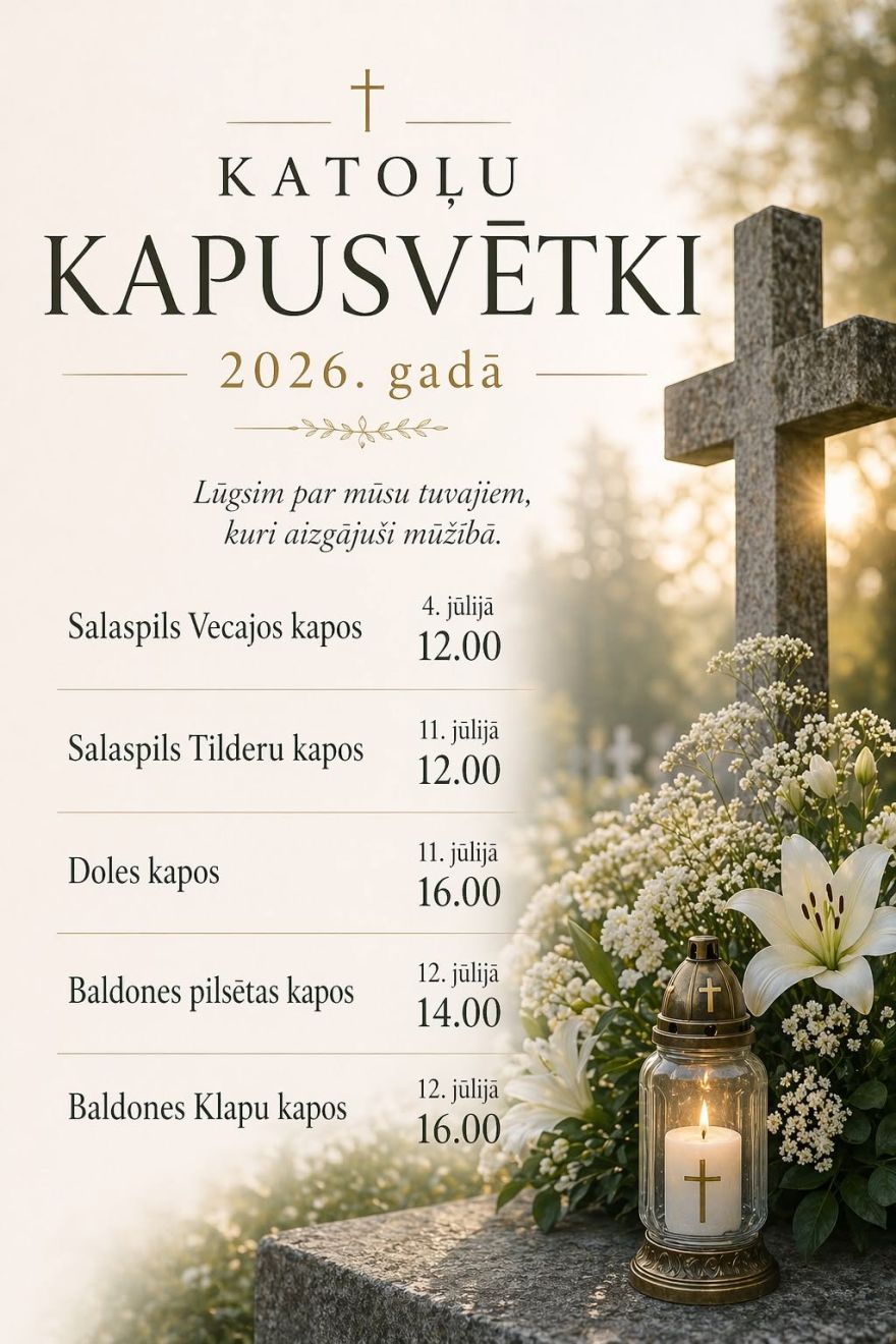 Salaspils, Doles un Baldones kapos jūlijā norisināsies katoļu kapusvētki