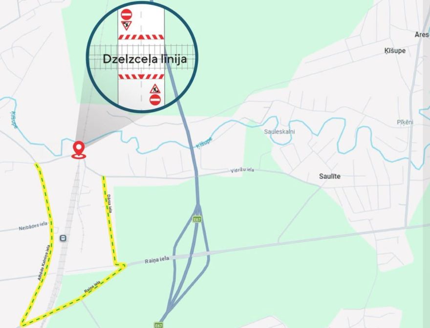 Saulkrastos uz laiku tiks slēgta dzelzceļa pārbrauktuve