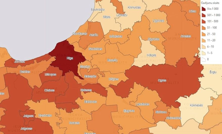 Sestdien Jūrmalā atklāti 14 jauni ar Covid-19 inficētie, Olaines novadā – 12, Inčukalna novadā – astoņi