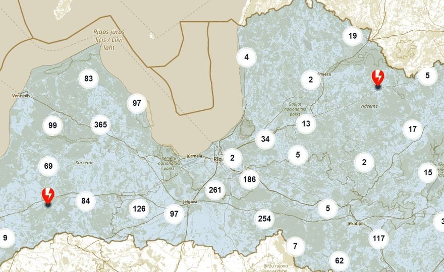 Sestdienas vakarā elektroapgāde traucēta ap 38 000 "Sadales tīkla" klientu, tostarp Pierīgā