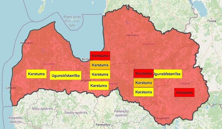 Sinoptiķi izplata sarkano brīdinājumu par ekstremāli stipru karstumu