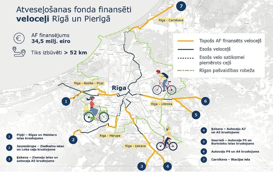 SM: Rīgā un Pierīgā top vienota veloceļu infrastruktūra 52 kilometru garumā