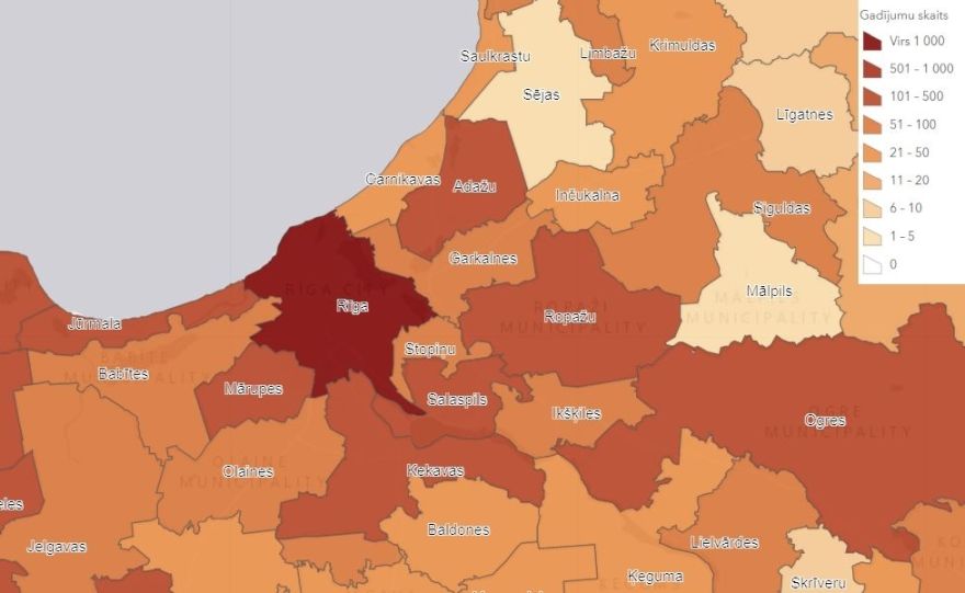 Svētdien Latvijā reģistrēts 331 jauns Covid-19 inficēšanās gadījums, stacionāros ārstējas 1200 personas