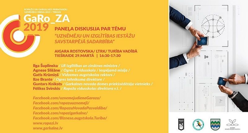 Tiešraide: Diskusija "Uzņēmēju un izglītības iestāžu savstarpējā sadarbība" Ropažos