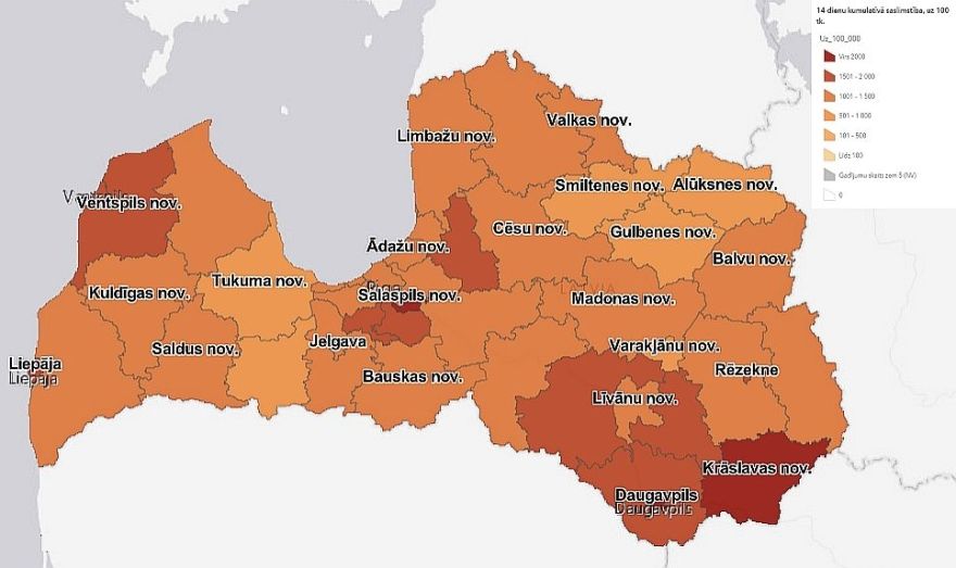 Trešdien reģistrēti 1378 Covid-19 inficēšanās gadījumi, mirušu inficēto personu skaits pārsniedzis 3600 (papildināta)
