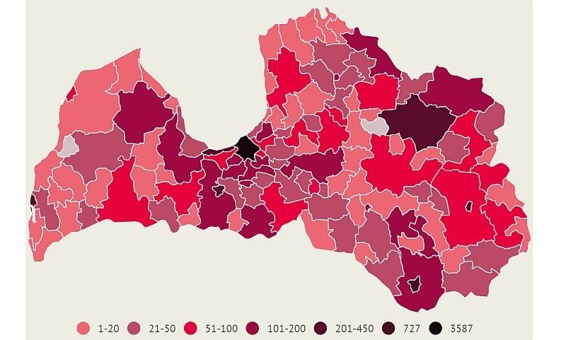 Vairums trešdien atklāto Covid-19 gadījumu reģistrēti Rīgā, Daugavpilī, Ādažu novadā un Jūrmalā