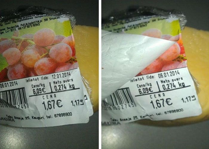 Veikalā Kauguros, iespējams, pircējiem mēģina ieskapēt vecu sieru; pamato to ar kļūmi