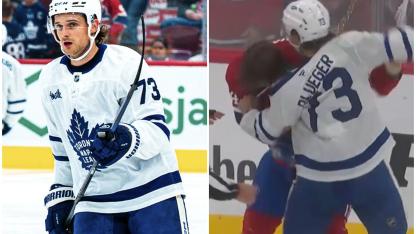 Attēls rakstam: VIDEO. Teodors Bļugers NHL pirmssezonu sāk kaujinieciski – izvicina dūres ar “Canadiens” hokejistu
